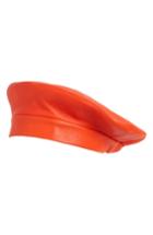 Women's Clyde Lambskin Leather Beret - Red
