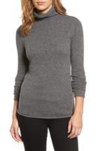 Women's Halogen Funnel Neck Cashmere Sweater - Grey