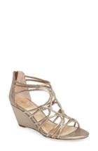 Women's Isola Floral Strappy Wedge Sandal M - Metallic