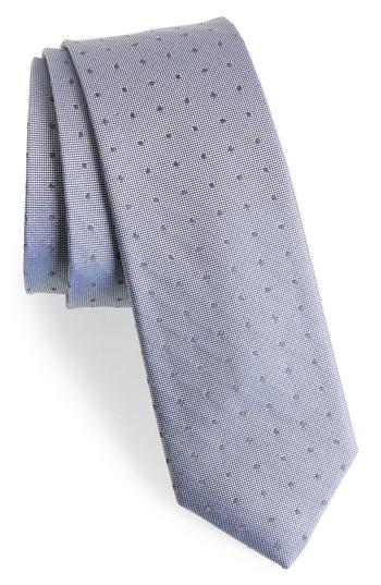 Men's Calibrate Dot Silk Blend Skinny Tie, Size - Black