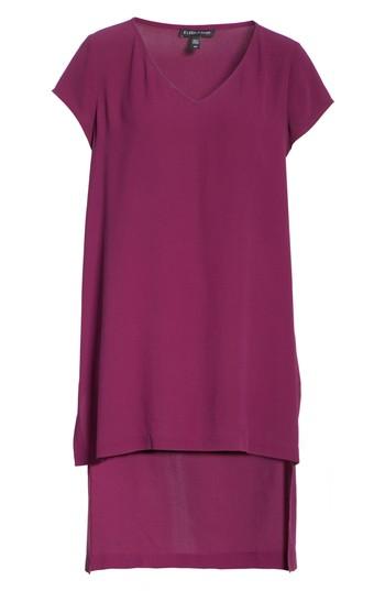 Women's Eileen Fisher High/low Silk Top - Purple
