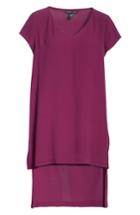 Women's Eileen Fisher High/low Silk Top - Purple