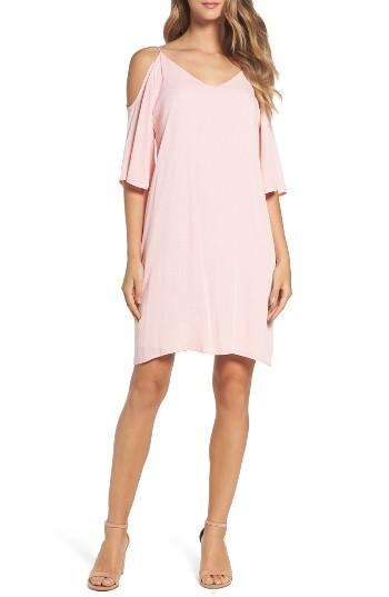 Women's Fraiche By J Cold Shoulder Shift Dress - Pink