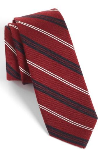 Men's 1901 'browne' Woven Wool & Silk Tie, Size - Burgundy