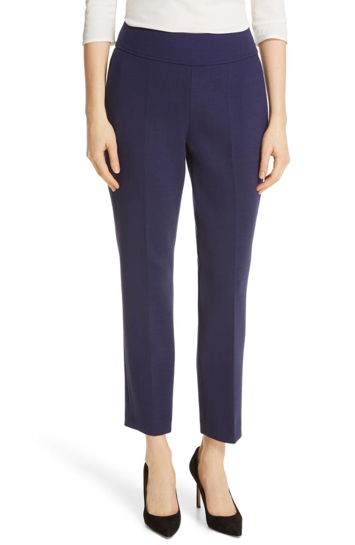 Petite Women's Boss Tarera Ponte Suit Pants P - Blue
