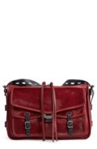 Rag & Bone Field Leather & Genuine Calf Hair Messenger Bag - Red