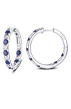 Women's Lafonn Inside Out Simulated Diamond & Sapphire Hoop Earrings