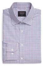 Men's Nordstrom Men's Shop Classic Fit Check Dress Shirt .5 32/33 - Purple