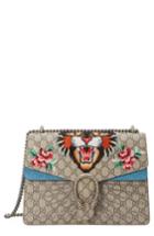 Gucci Medium Angry Cat Gg Supreme Canvas & Suede Shoulder Bag -