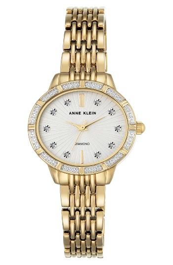 Women's Anne Klein Oval Diamond Bracelet Watch, 28mm