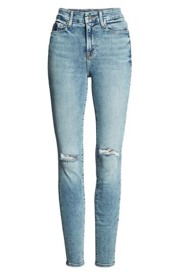 Women's Good American Good Legs Ripped High Waist Skinny Jeans - Blue