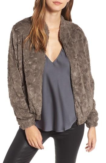 Women's Astr The Label Danika Faux Fur Bomber Jacket