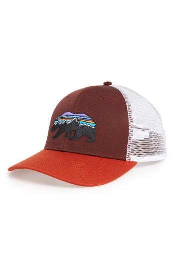 Men's Patagonia Fitz Roy Bear Trucker Cap - Burgundy