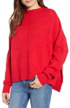 Women's Leith Fuzzy Side Slit Sweater - Red