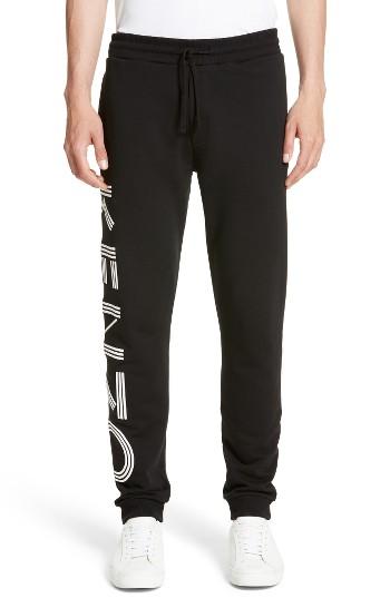 Men's Kenzo Logo Jogger Pants - Black