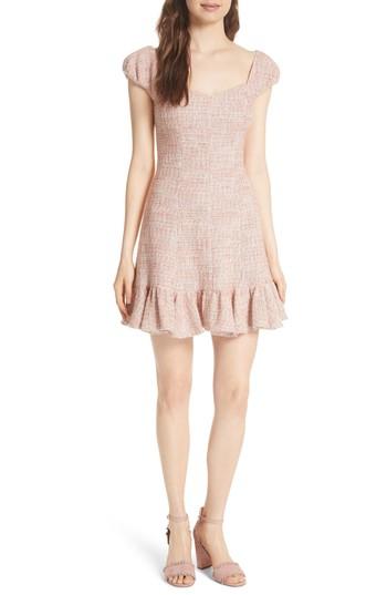 Women's Rebecca Taylor Cap Sleeve Tweed Dress - Pink