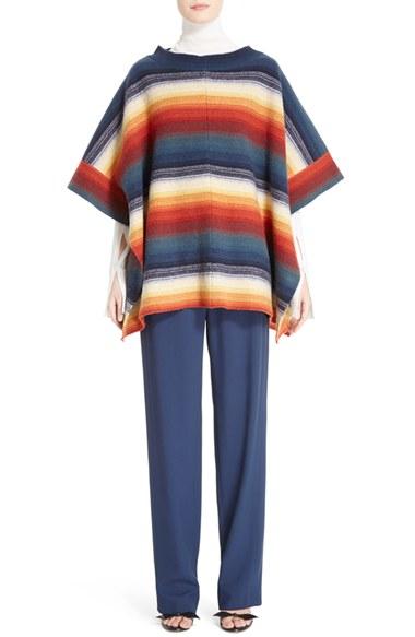 Women's Chloe Stripe Felted Wool & Cashmere Poncho