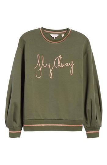 Women's Ted Baker London Abileen Fly Away Embroidered Sweatshirt