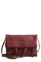Tory Burch Half Moon Convertible Crossbody Bag - Burgundy