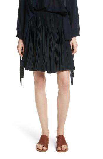 Women's Vince Multi Pleat Skirt - Blue