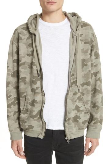 Men's Atm Anthony Thomas Melillo Camo French Terry Zip Hoodie - Green
