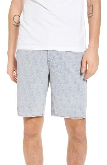 Men's The Rail Print Frost Wash Shorts - Grey