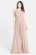 Women's Jenny Yoo 'vivienne' Pleated Chiffon Gown - Purple