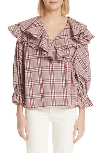 Women's Rejina Pyo Camila Ruffle Wrap Blouse - Red