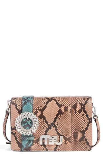 Miu Miu Genuine Python Shoulder Bag - Pink
