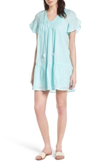 Women's Vineyard Vines Flutter Sleeves Linen & Cotton Shift Dress