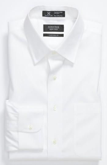 Men's Nordstrom Men's Shop Smartcare(tm) Traditional Fit Dress Shirt 33 - White