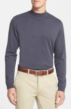Men's Cutter & Buck 'belfair' Long Sleeve Mock Neck Pima Cotton T-shirt, Size - Grey