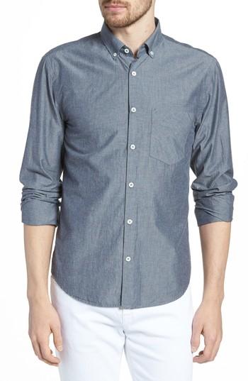 Men's Billy Reid Kirby Slim Fit Solid Sport Shirt - Blue