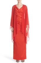 Women's Talbot Runhof Chiffon Stole, Size - Red
