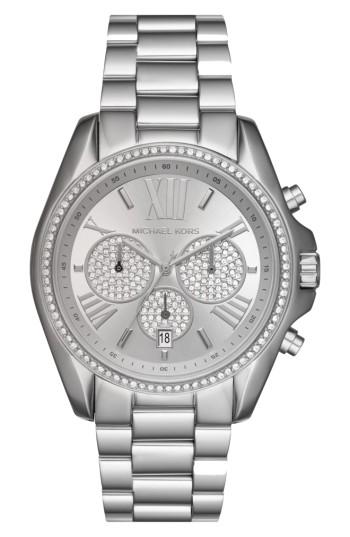 Women's Michael Kors Bradshaw Crystal Pave Chronograph Bracelet Watch, 43mm