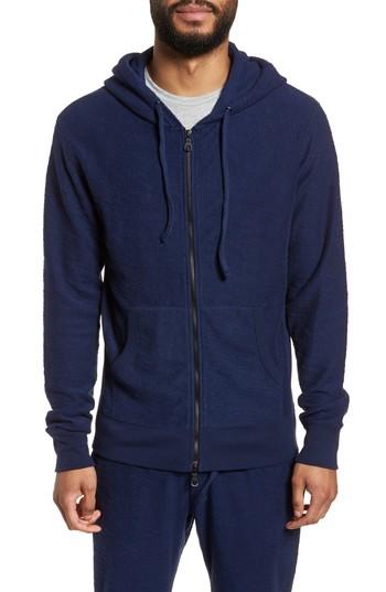 Men's Goodlife Terrycloth Cotton Blend Zip Hoodie - Blue