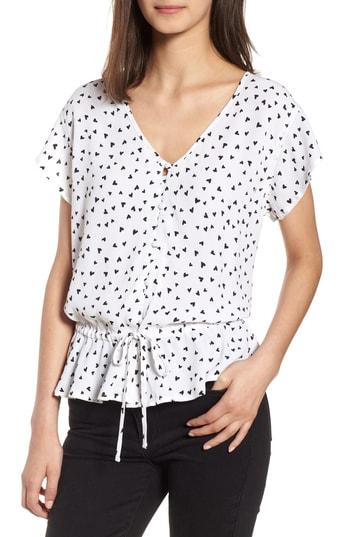Women's Rails Bretton Heart Print Top - White
