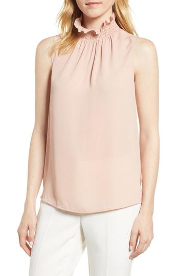 Women's Vince Camuto Ruffle Neck Blouse, Size - Pink