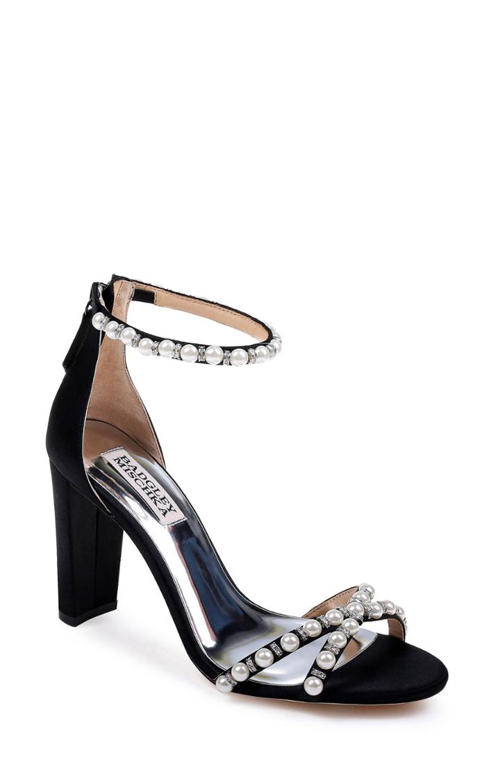 Women's Badgley Mischka Hooper Ankle Strap Sandal .5 M - Black