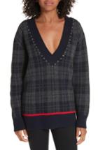 Women's Sandro Embellished Plaid Sweater