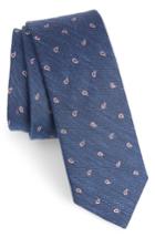 Men's The Tie Bar Budding Paisley Silk & Linen Tie, Size - Blue