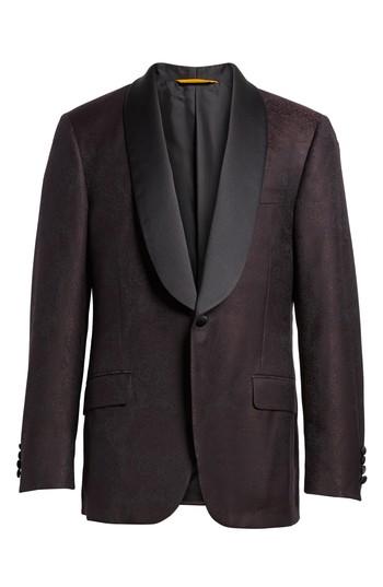Men's Hickey Freeman Classic Fit Paisley Wool Dinner Jacket L - Purple