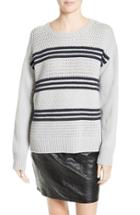 Women's Frame Stripe Basketweave Sweater