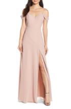Women's Jenny Yoo Priya Cold Shoulder Chiffon Evening Dress - Pink