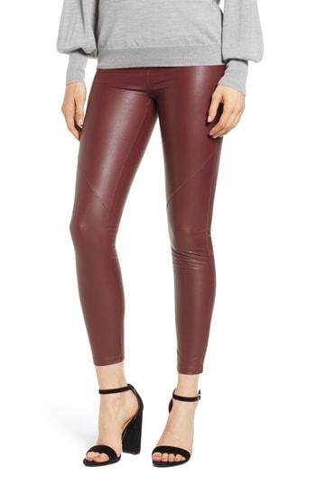 Women's David Lerner The Bergen Faux Leather Leggings - Burgundy