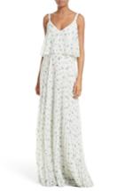 Women's Grey Jason Wu Crane Print Pleated Maxi Dress