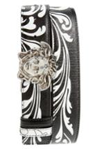 Men's Versace First Line Reversible Leather Belt Eu - Black Multi