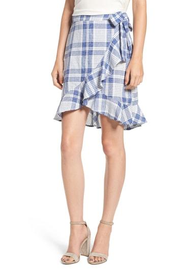 Women's Somedays Lovin Playing Games Plaid Wrap Skirt - Blue