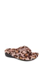 Women's Vionic Gracie Leopard Print Faux Fur Slipper M - Pink