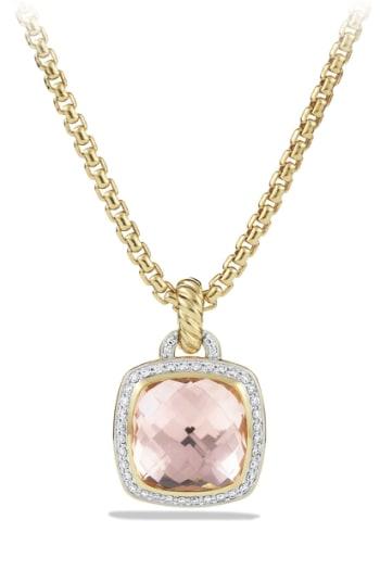 Women's David Yurman 'albion' Pendant With Lemon Citrine And Diamonds In 18k Gold